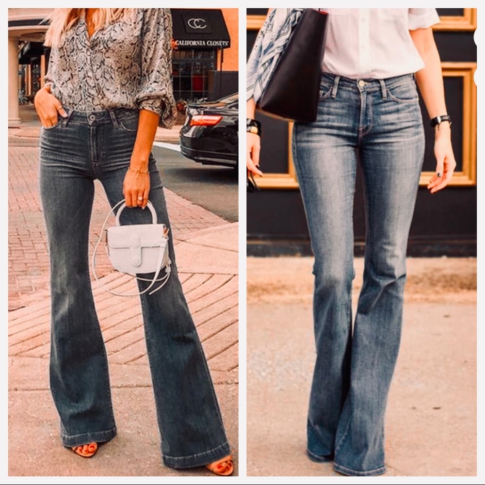 Wide Leg Boho 5 Pocket Best Fitting Jeans in a Dark Wash - Picture 4 of 8